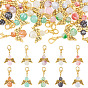 20шт 10цвета стеклянные бусины с подвесками из сплава, с карабин-лобстерами , ангел