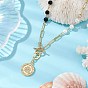 Бусины из ракушечного жемчуга и цепочки из черного камня, подвеска в виде созвездия солнца, латунная цепочка-скрепка, ожерелье для женщин с 304 застежками-тогглами из нержавеющей стали