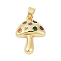Micro cuivres ouvrent pendentifs zircone cubique, sans cadmium et sans plomb, charmes de champignons