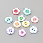 2-Hole Acrylic Buttons, Flat Round/Flower