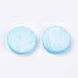 Cabochons coquille, teint, plat rond