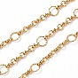 Brass Link Chains, with Spool, Textured, Unwelded