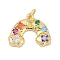 Латунные микро проложить кубического циркония подвески, радужные прелести, стойки покрытие, без кадмия и без свинца, долговечный