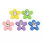 Gummierte Acryl-Strass-Cabochons, facettiert, Blume