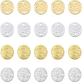 40шт 4 стили латунные подвески для разъемов, плоско-круглые