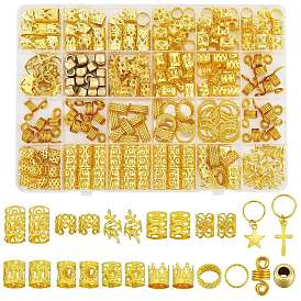 270шт. железные накладки на волосы, спираль для дредов смешанной формы