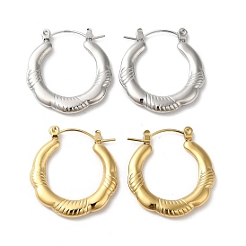 304 Stainless Hoop Earrings for Women, Double Horn