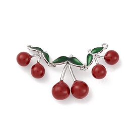 Латунные красные и зеленые эмалевые вишневые коннекторные подвески, долговечный, стойки покрытие, без свинца и без кадмия
