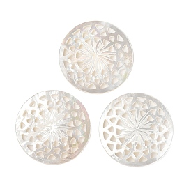 Natural White Shell Hollow Cabochons, Flower