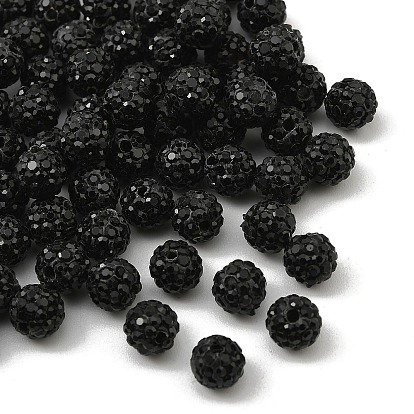 Ручной работы из полимерной глины дискотечный шар бисер, со стеклянными стразами, С. 13 (1.9~2 мм), 4 ряды горный хрусталь, 6 мм, отверстие : 1 мм