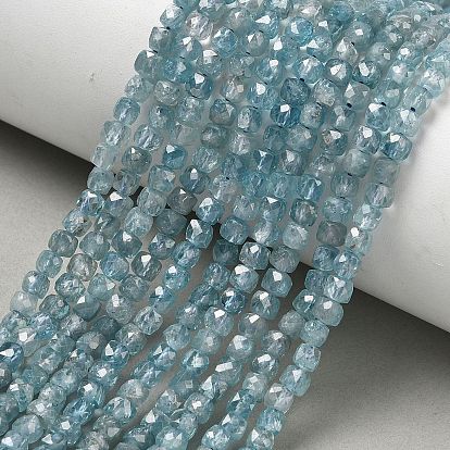 Natural Cubic Zirconia Beads Strands, Faceted, Cube