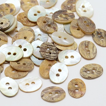 2-Hole Oval Mother of Pearl Buttons, Akoya Shell Button