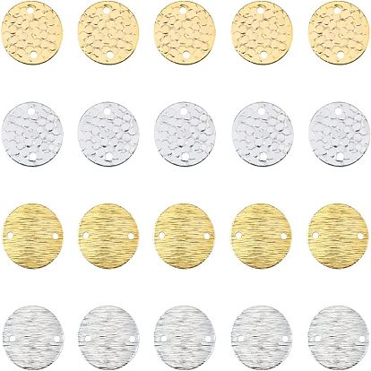 40шт 4 стили латунные подвески для разъемов, плоско-круглые