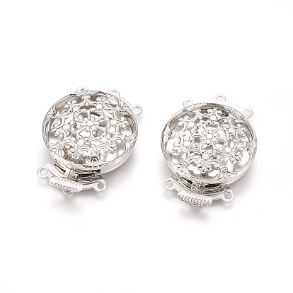 Застежки латунные коробки, многожильные застежки, 3-нити, 6 отверстия, долговечный, цветок