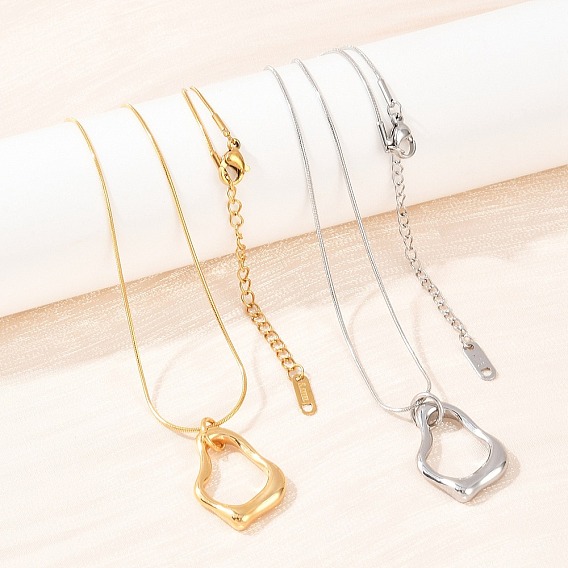 304 полые подвески-капли из нержавеющей стали с круглыми цепочками-змейками для женщин, вакуумное покрытие pvd