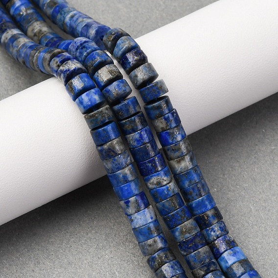 Lapis-lazuli, brins de perles naturels , disque, perles heishi