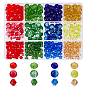 3 Style Glass Beads, with Baking Paint Crackle & Imitate Austrian Crystal Bicone Glass Beads