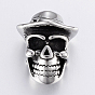 304 Stainless Steel Beads, Large Hole Beads, Skull Head