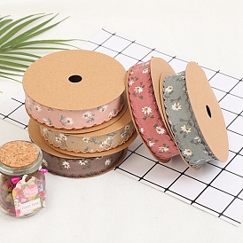 8 Yards Flower Printed Polyester Ribbons, Wavy Edge Ribbon, Garment Accessories, Gift Packaging