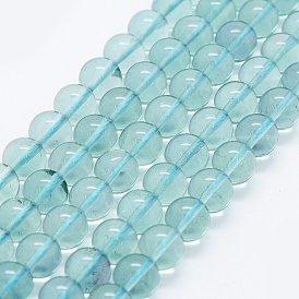 Perlas naturales fluorita hebras, rondo