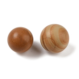 Natural Wood Lace Stone No Hole Sphere Beads, Round