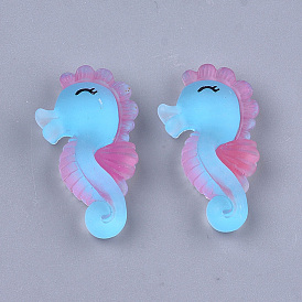 Printed Resin Cabochons, Frosted, Sea Horse