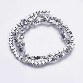 Electroplate Non-magnetic Synthetic Hematite Beads Strands, Star