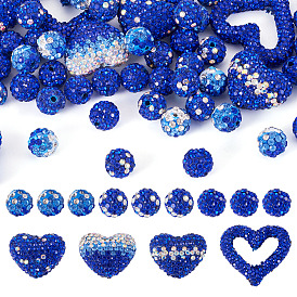 58шт. бусины из полимерной глины ручной работы со стразами