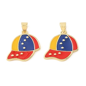 Colgantes de esmalte de bronce, dije de gorra de béisbol, chapado en rack, larga duración plateado, sin plomo y el cadmio