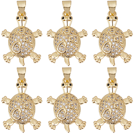 6 кулоны из латуни с микрочастицами и кубическим цирконием., черепаха