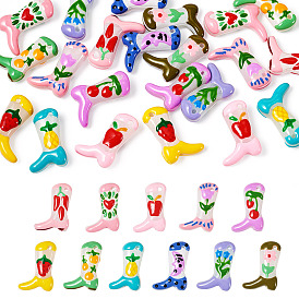 22 шт. 11 цвета окрашенные стеклянные бусины эмалевые бусины, ботинок