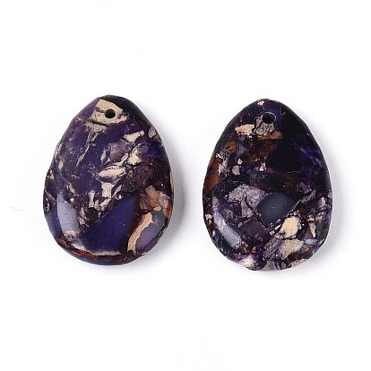 Подвески из окрашенной натуральной императорской яшмы, слезинки