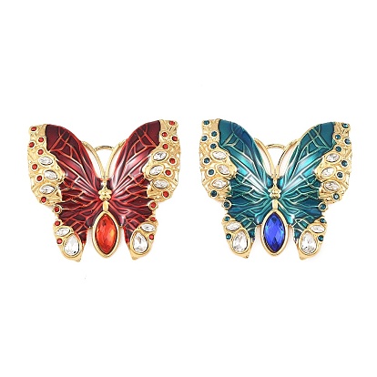 304 эмалированная нержавеющая сталь с подвесками из стразов, бабочки прелести, вакуумное покрытие pvd, реальный 18 k позолоченный