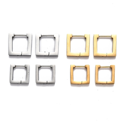 304 квадратные серьги-кольца Huggie из нержавеющей стали.