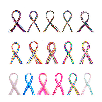 16 сумки 16 стиль металлик/полиэстер/органза/пряжа шнуры шнуры плетение волос шнур, для косичек дреды, красочные плетение волос своими руками