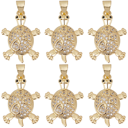 6 кулоны из латуни с микрочастицами и кубическим цирконием., черепаха