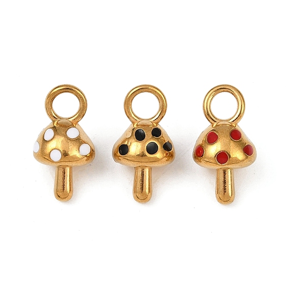304 нержавеющей стальной эмали подвески, грибное очарование, ионное покрытие (ip), реальный 18 k позолоченный