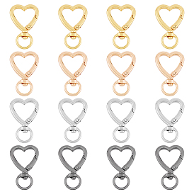 16 шт. 4 цвета цинковый сплав в форме сердца поворотные крючки застежки