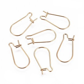 Ion Plating(IP) 304 Stainless Steel Hoop Earrings Findings Kidney Ear Wires