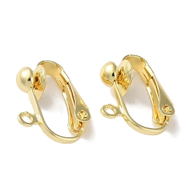 Rack Plating Brass Clip-on Earring Finding, Long-Lasting Plated, Lead Free & Cadmium Free