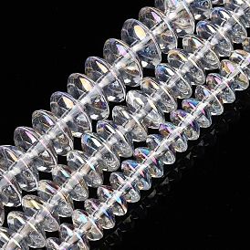 Прозрачные стеклянные бусины гальваническим пряди, с покрытием AB цвета, счеты