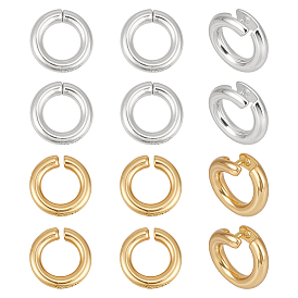 12 шт. 2 стили 925 открытые кольца для прыжков из стерлингового серебра, круглые кольца