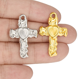 304 Настройки кабошон из нержавеющей стали кулон, пересекаются с сердцем