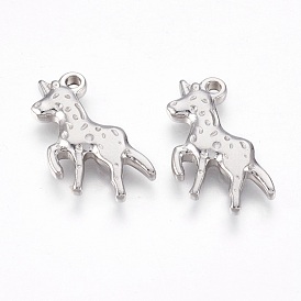Pendentifs en acier inoxydable, licorne