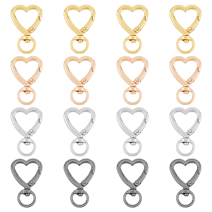 16 шт. 4 цвета цинковый сплав в форме сердца поворотные крючки застежки