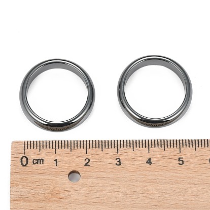 Non-Magnetic Synthetic Hematite Finger Rings, 20mm