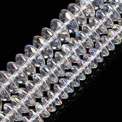 Прозрачные стеклянные бусины гальваническим пряди, с покрытием AB цвета, счеты