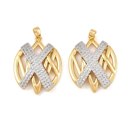 Латунные микро проложить кубического циркония подвески, подвески в форме буквы Х