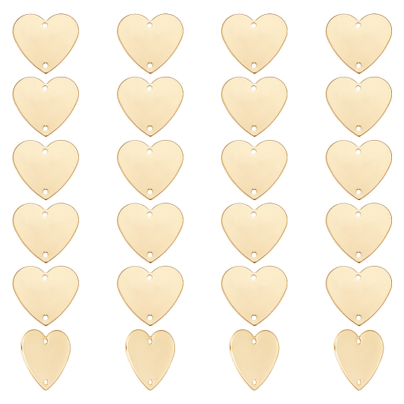 24 шт. латунные подвески для разъемов, без никеля , сердечные ссылки