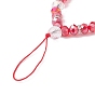 Rondelle Glass & Polymer Clay Rhinestone Beads Phone Hand Strap Chains, Mobile Accessories Decoration